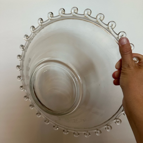 Other - Large glass serving bowl with curly edge